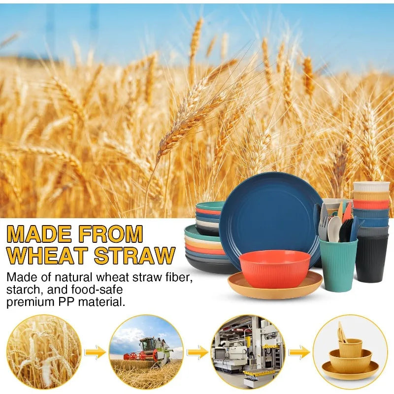 Wheat Straw Dinnerware Sets