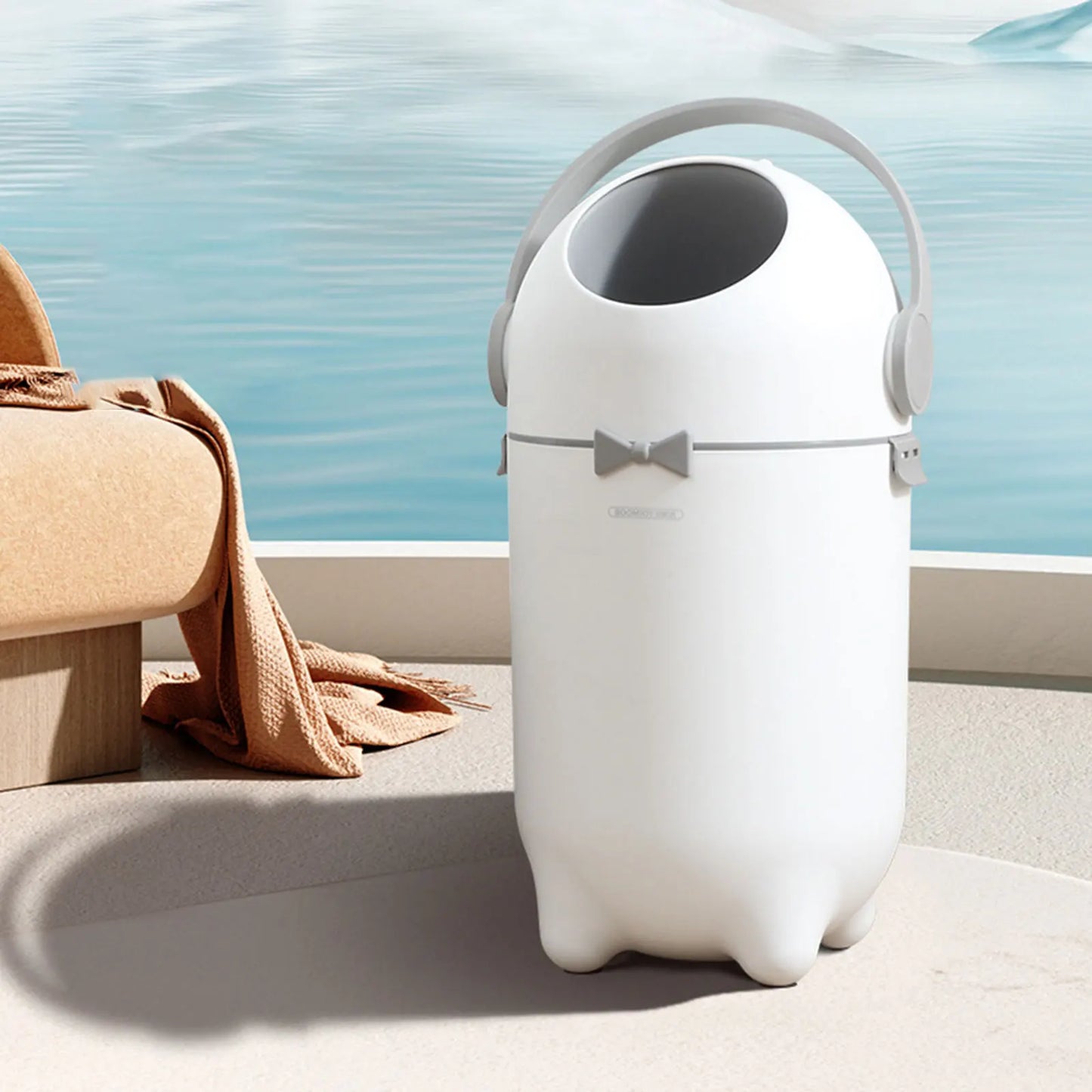 15L Diaper Trash Can Wastebasket  Garbage Container Bin with Lid Portable for Study Room Home Bedroom Living Room Dorm Apartment