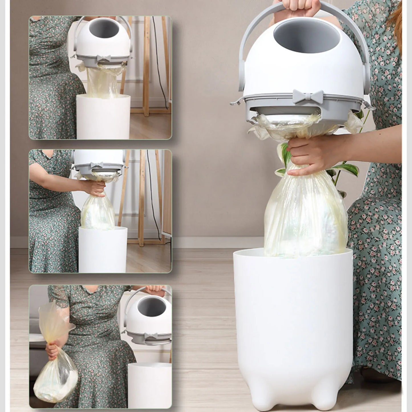 15L Diaper Trash Can Wastebasket  Garbage Container Bin with Lid Portable for Study Room Home Bedroom Living Room Dorm Apartment